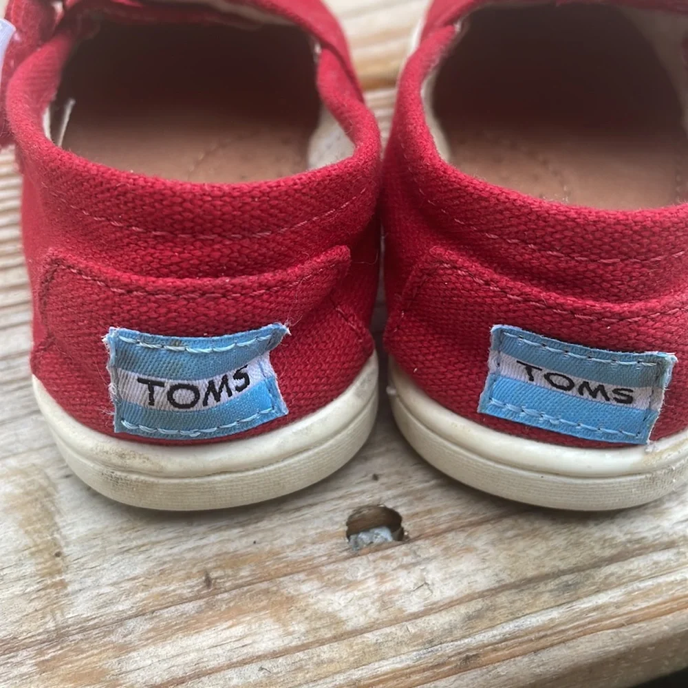 TOMS Red Canvas Alpargata Slip-On Shoes Toddler Size 5T